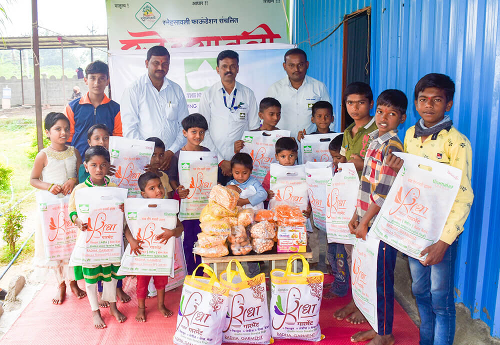 Clothes & Sweets distribution at Sneha Savali Orphanage Home, Beed